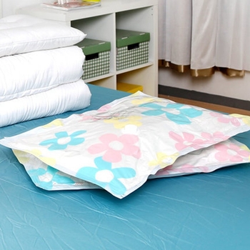 Storage Doctor Sac de vid pentru compresie – design cu floarea-soarelui, 2224, extra-large, cu pompă pentru pătură și haine