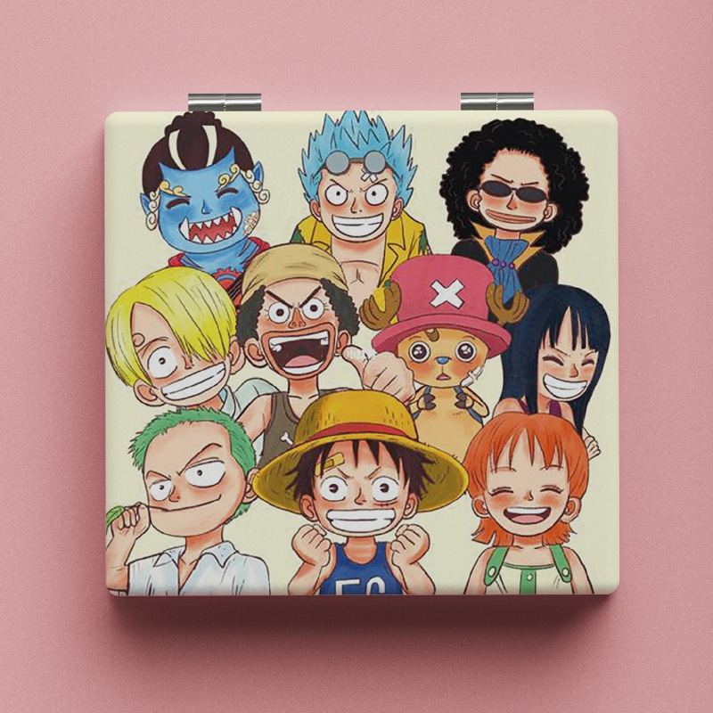 One Piece crtani portativno ogledalo za šminku, mini ručno, četvrtasto, slatko