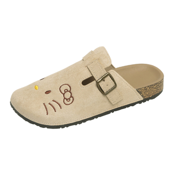 Дамски обувки в стил Birkenstock с карикатурна котка, закрити пръсти, дебел под, удобни за пролетта и лятото.