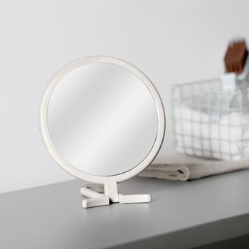 Oglindă de machiaj 3D, pliabilă, cu mâner de birou, poate fi agățată, portabilă și ușor de depozitat, circulară, potrivită pentru studenți și pentru ambele sexe
