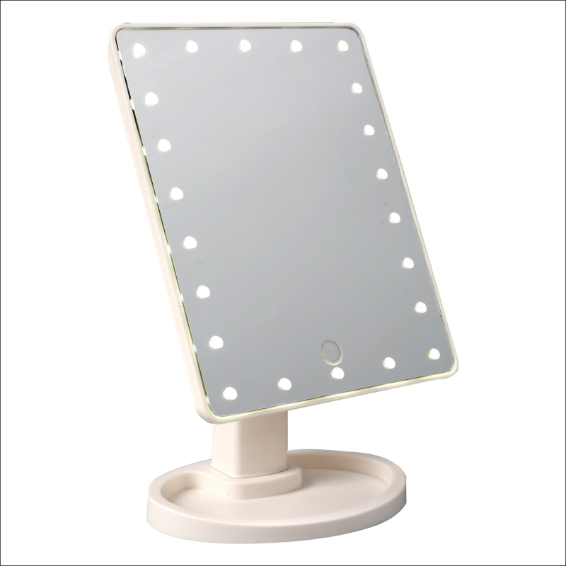 LED ogledalo za šminkanje, 360° rotirajuće stolno ogledalo, s 16 ili 22 LED svjetla, upravljanje dodirom