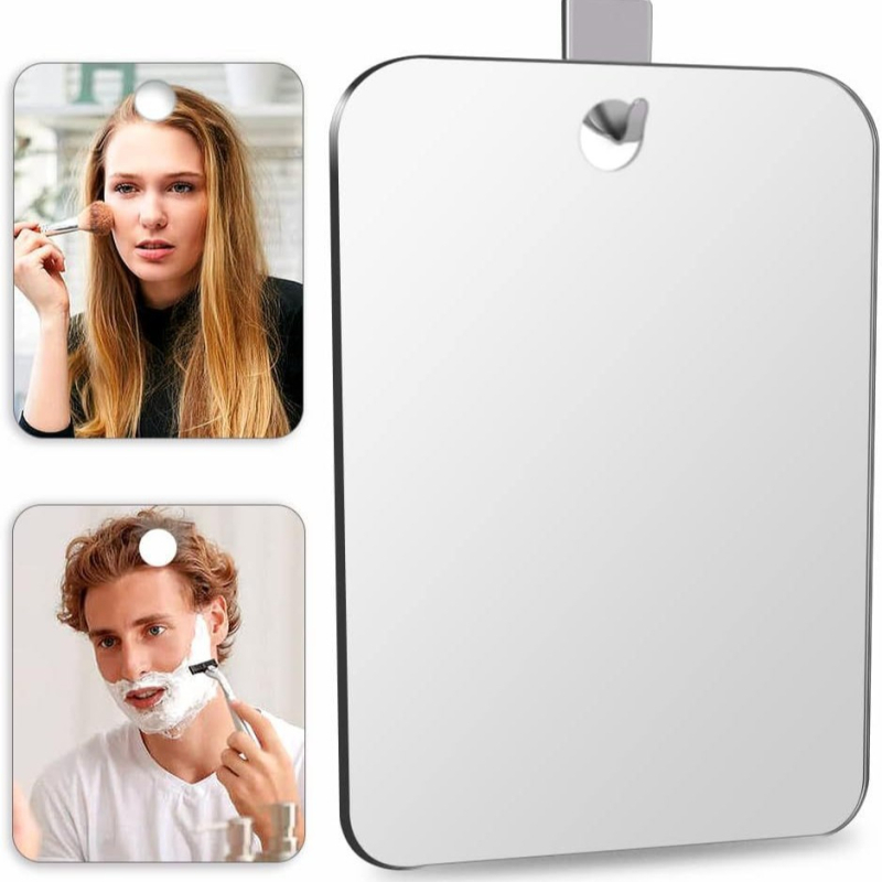 Zidno ogledalo za kupaonu s akrilnim okvirom i aluminijskim zrcalom, protiv zamagljivanja i otporno na lom, veličine 13x17 cm i 20x25 cm, pogodna dar za vjenčanje ili rođendan.