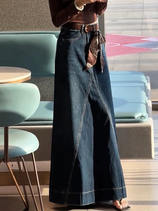 Proljeće 2026: vitka retro A-linijska denim suknja, svestrana, žena, inspirirana korejskim stilom