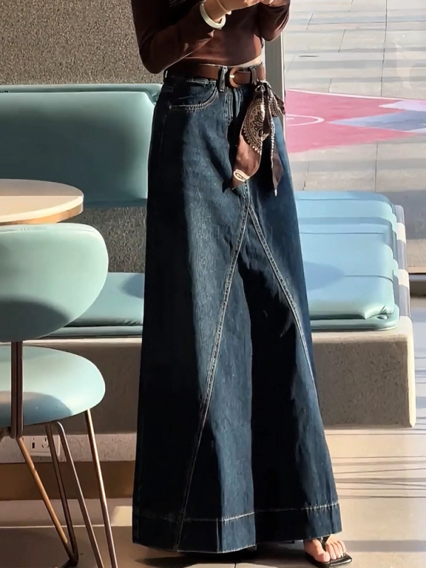 Proljeće 2026: vitka retro A-linijska denim suknja, svestrana, žena, inspirirana korejskim stilom