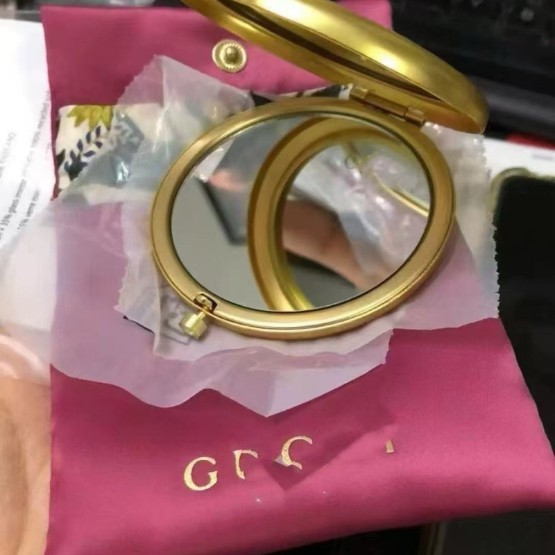 G Brand zlatno cvjetno sklopivo ogledalo za šminkanje – kompaktno okruglo prijenosno ogledalo za žene