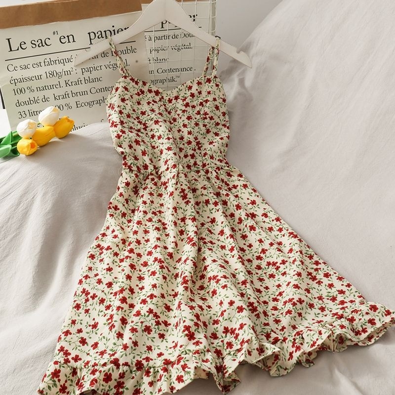 Plus-size retro cvjetna haljina na ramena za plažu, maxi duljina, volani uz rub i visok pas za vitkiju siluetu