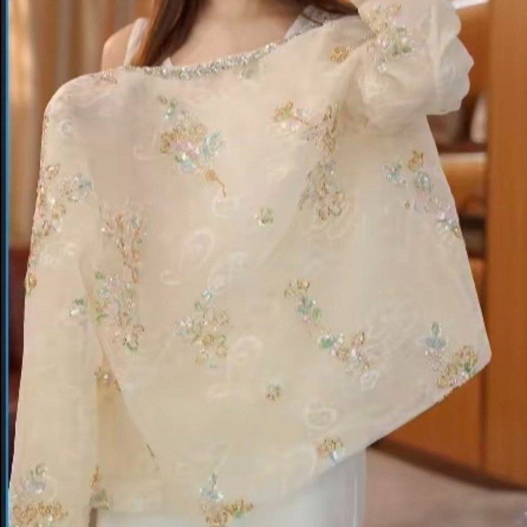 Proljetno 2026 kineski stil jacquard kaput i top za zrelu ženu