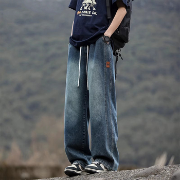 Férfi farmerok tavasz–őszre, egyenes szabású, lazán széles lábszár, mindennapi denim