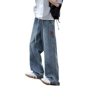 Férfi farmerok tavasz–őszre, egyenes szabású, lazán széles lábszár, mindennapi denim