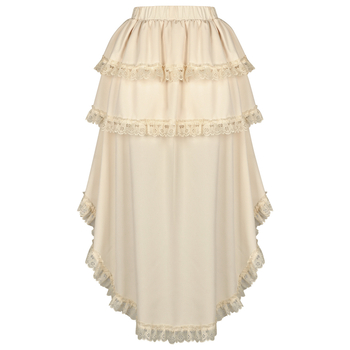 Renesansno inspirirana retro kratka suknja s čipkastim rubom i neravnom krojem, srednjovjekovni vintage scenski kostim za cosplay