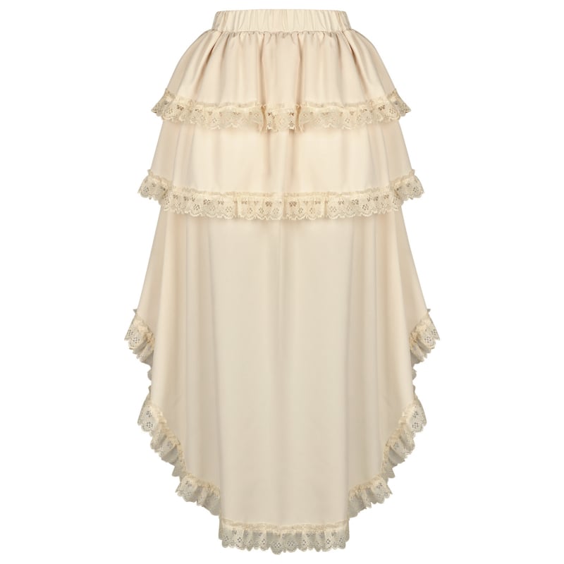 Renesansno inspirirana retro kratka suknja s čipkastim rubom i neravnom krojem, srednjovjekovni vintage scenski kostim za cosplay