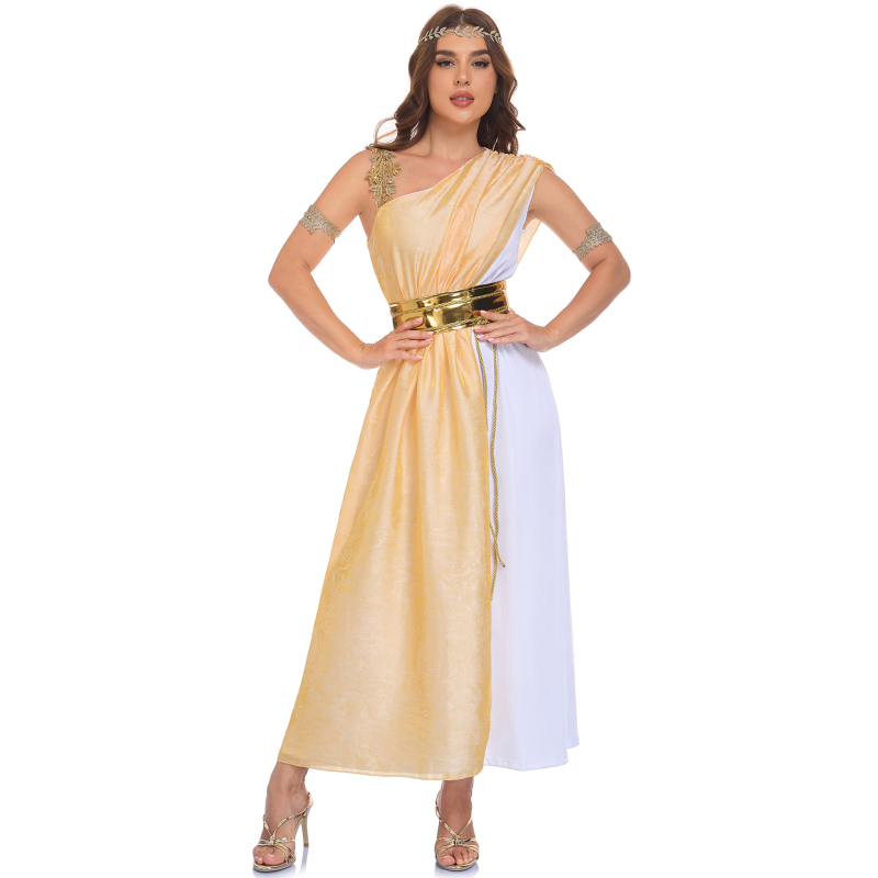 Athena: haljina s jednim ramenom, srednjovjekovni stil za Halloween cosplay