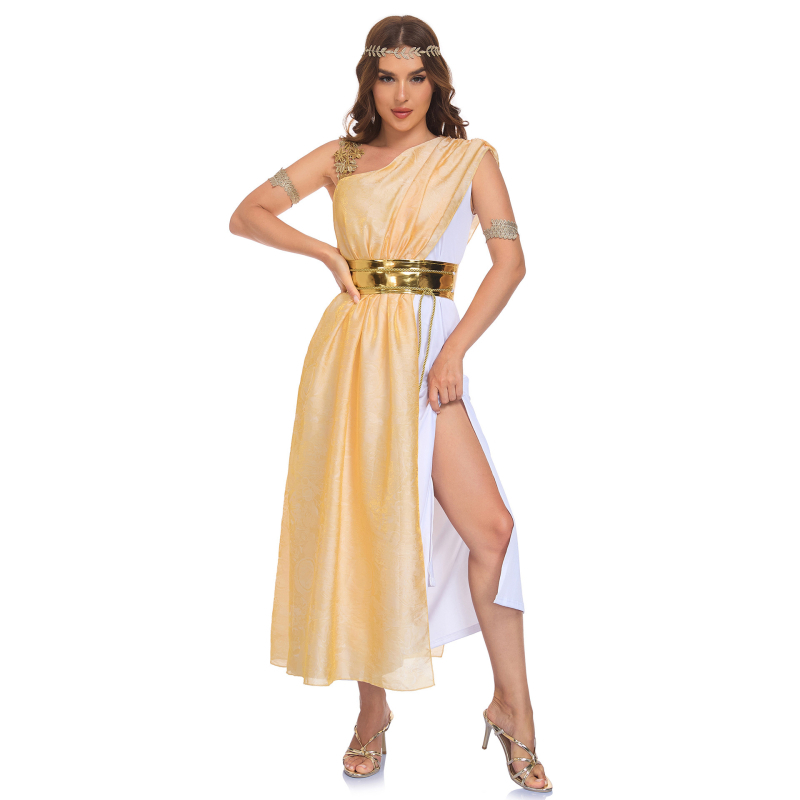 Athena: haljina s jednim ramenom, srednjovjekovni stil za Halloween cosplay