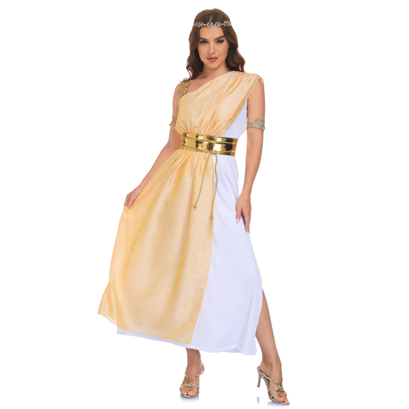 Athena: haljina s jednim ramenom, srednjovjekovni stil za Halloween cosplay