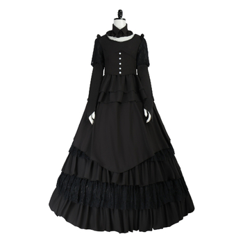 Srednjovjekovna vintage goth haljina za žene u plus veličini – cosplay