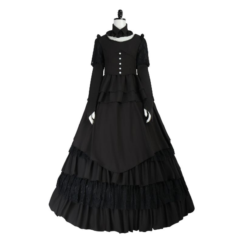 Srednjovjekovna vintage goth haljina za žene u plus veličini – cosplay