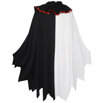Užasni klaun cosplay kostim za Halloween s crno-belim plaštem – scenski kostim za odrasle