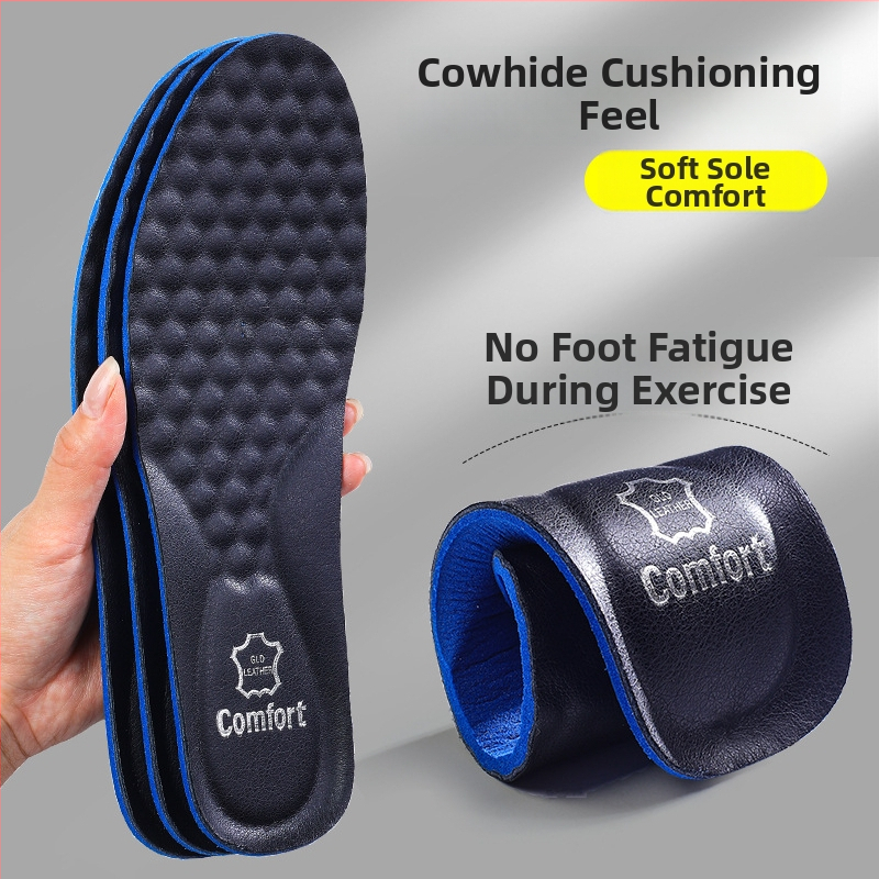 Talpă sport din piele de vacă masaj cu creștere înălțime respirantă și absorbantă a transpirației pentru baschet și antrenament militar talpă pentru pantofi din piele cu deodorant