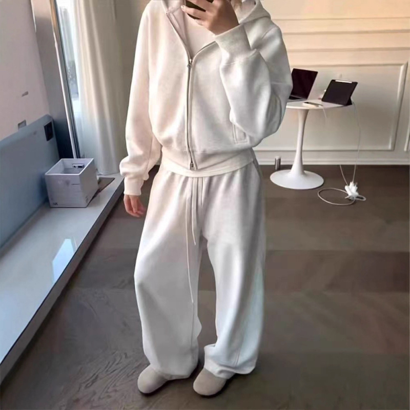 Ženski sportski set u Salt stilu za jesen/zimu, udoban hoodie kardigan i široke hlače, dvodijelni set