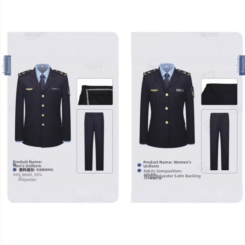 Sada oblekov z twillového polyesteru, námornícka modrá, pre jar a jeseň, unisex