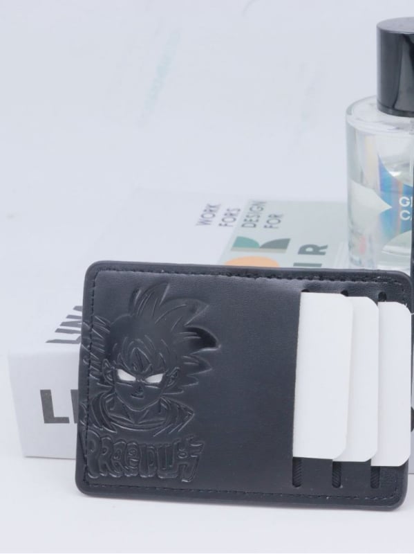 Dragon Ball Suport pentru carduri cu clips, husă pentru ID, carduri de transport și bancare, PU portabil