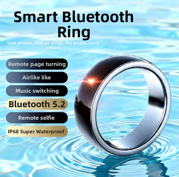 Smart prsteň na sledovanie spánku, fotografovanie, hudba, Bluetooth, diaľkové ovládanie, prepínanie strán a prehliadanie videí – elektronický inteligentný šperk
