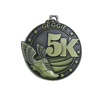 Prilagođena medalja za utrke maratona i nogometa, emajlirana zlatom, srebrnom ili broncom.
