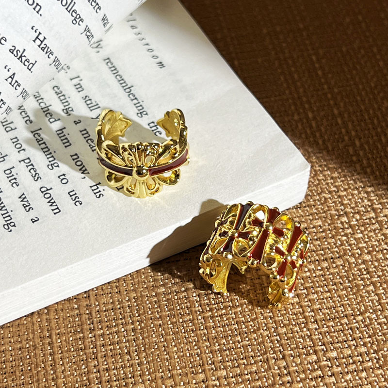 Unisex prsten s križem i irisom, retro hongkonški stil, punk, minimalistički, lagani luksuz