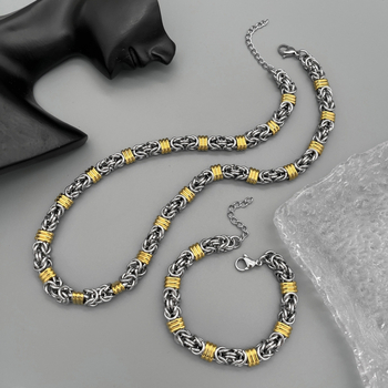 Punk Heavy Industry 18K vakuumski premaz nehrđajući čelik unisex geometrijski narukvica-ogrlica