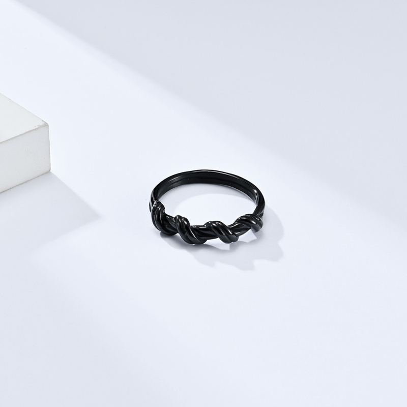 Unisex prsten od titan čelika s omotanjem žicom i geometrijskim dizajnom, minimalistički nakit