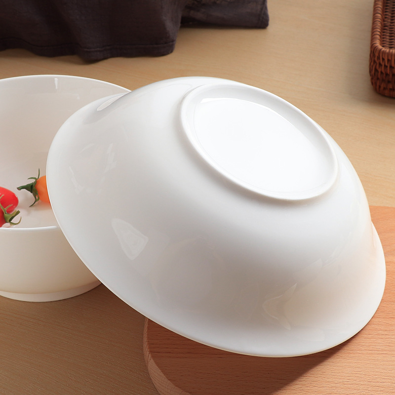 Fehér, nagy méretű porcelán leves- és tésztás tál, kiváló minőségű porcelán, átmérője 23 cm