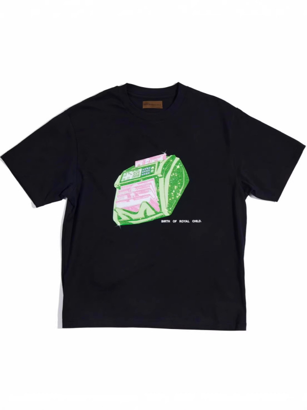 Majica Y2K hip-hop stila s prints kamenčića na motivu stroja za brojanje novca, američki retro oversize, kratki rukav