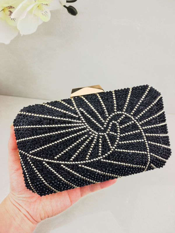 Nova moderna i jednostavna večernja torbica s štrasom i kristalima, zapadnog stila, s remenom za rame ili crossbody