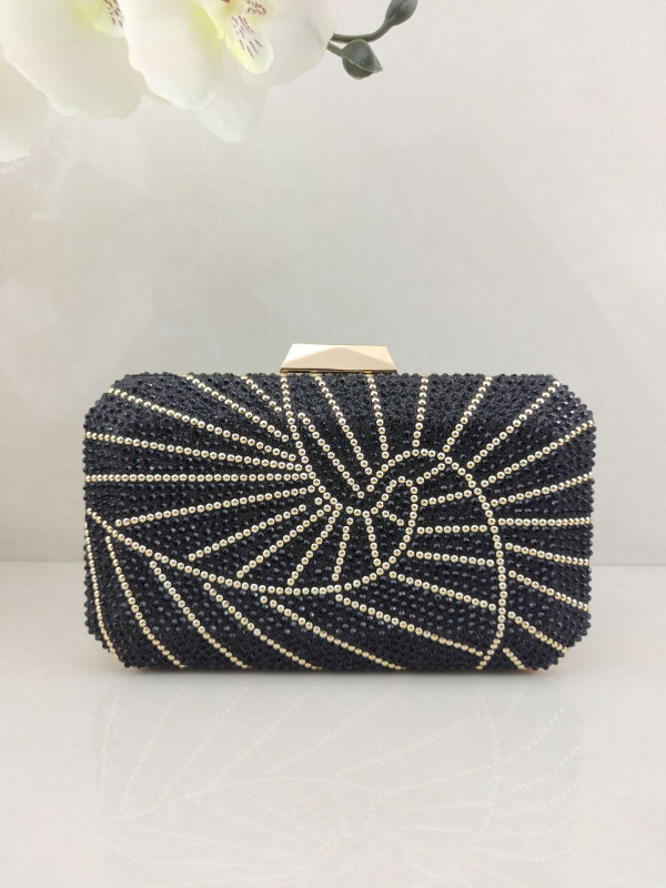 Nova moderna i jednostavna večernja torbica s štrasom i kristalima, zapadnog stila, s remenom za rame ili crossbody