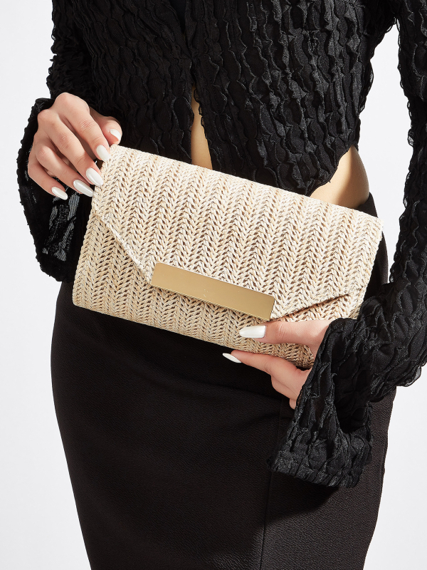 2026 tkana clutch torba s lancem — elegantna večernja torba u obliku koverte za vjenčanja