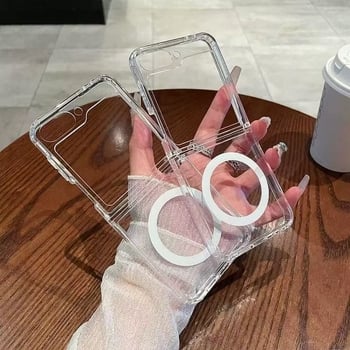 Прозрачен сгъваем защитен калъф със магнитно задържане за Samsung Galaxy Z Fold7 и Galaxy Z Flip6, MagSafe съвместим