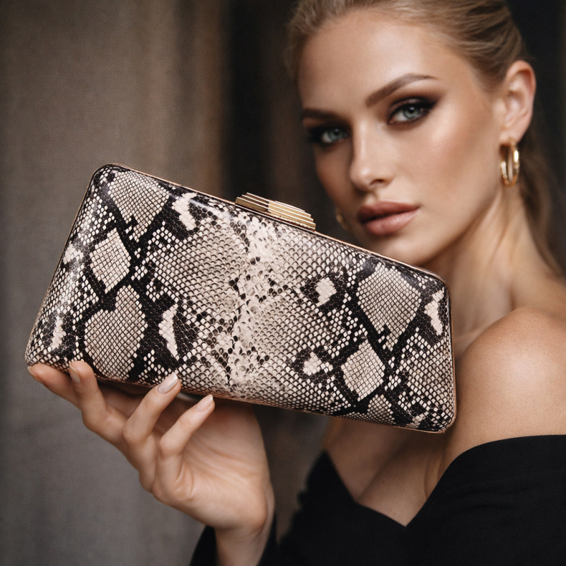 2025 ženska crossbody torba u europsko-američkom stilu sa jednom naramenicom, nepravilni uzorak zmijskog uzorka na PU, elegantna večernja clutch torba