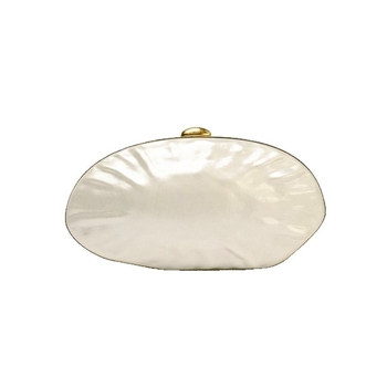 Ovalni akrilni clutch s perlama i lančanim remenom, večernja torbica za ruku ili preko ramena