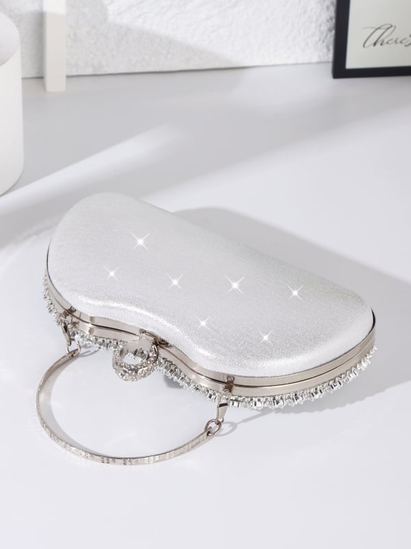 Κρυστάλλινο διακοσμημένο clutch για επίσημες περιστάσεις, κομψή βραδινή τσάντα, μίνι τετράγωνο PVC τσαντάκι με λουρί ώμου