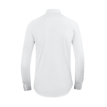 Cămașă bărbați cu mâneci lungi pentru toamnă-iarnă, decor cu logo, fără călcare, croială slim, amestec premium de bumbac