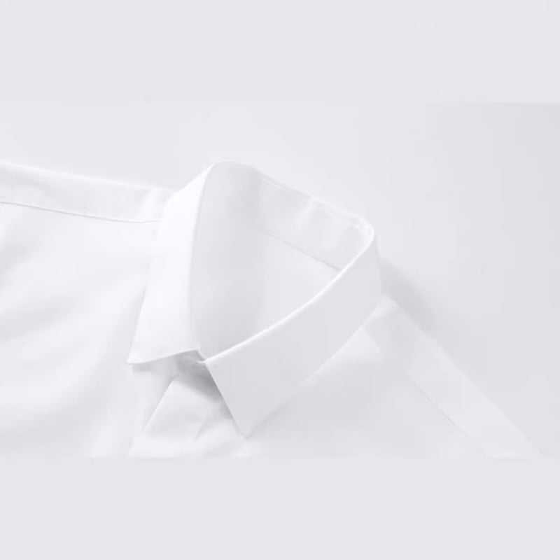 Cămașă bărbați cu mâneci lungi pentru toamnă-iarnă, decor cu logo, fără călcare, croială slim, amestec premium de bumbac