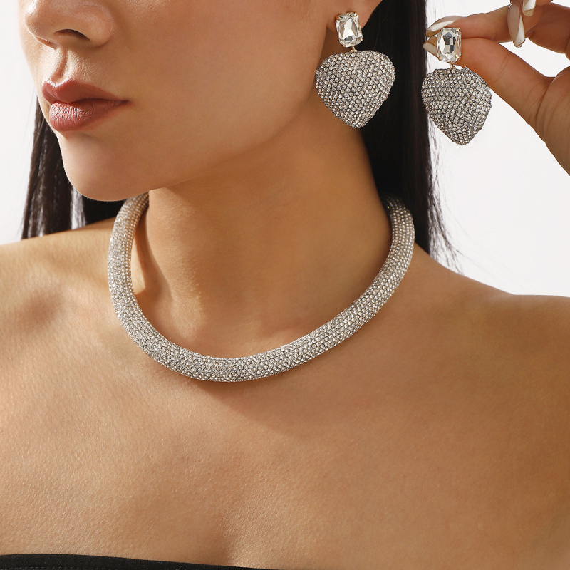 N12747 Elegantni set perlastih naušnica i ogrlice, francuski stil, za svečane događaje i vjenčanja