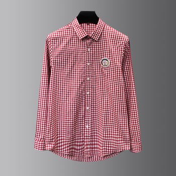 Férfi slim-fit ing hosszú ujjú, könnyed luxus stílus, casual kockás pamut ing