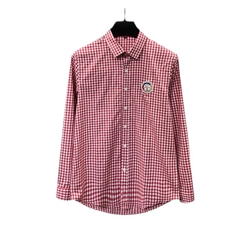 Férfi slim-fit ing hosszú ujjú, könnyed luxus stílus, casual kockás pamut ing