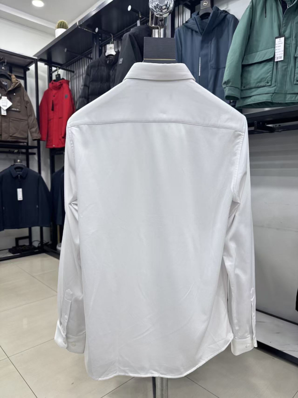 Haijia Férfi hosszú ujjú meleg egyszínű ing, üzleti casual, hegyes gallér, 4Q218A