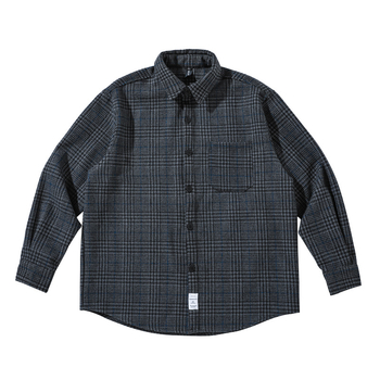 Muška karirana radna košulja s dugim rukavima, jesensko-zimski stil, opušten kroj, debela mješavina pamuka i vune