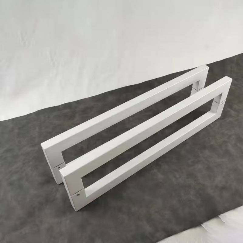 Minimalistička crna kvaka za vrata za staklena vrata, nehrđajući čelik, brušeni mat završetak
