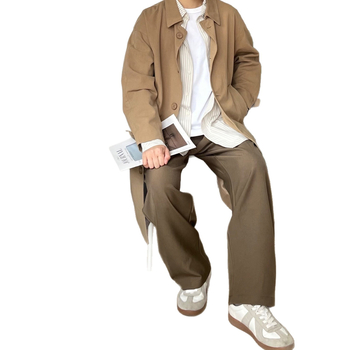 Japán stílusú retro csíkos hosszú ujjú ing, laza szabású, casual vintage, uniszex