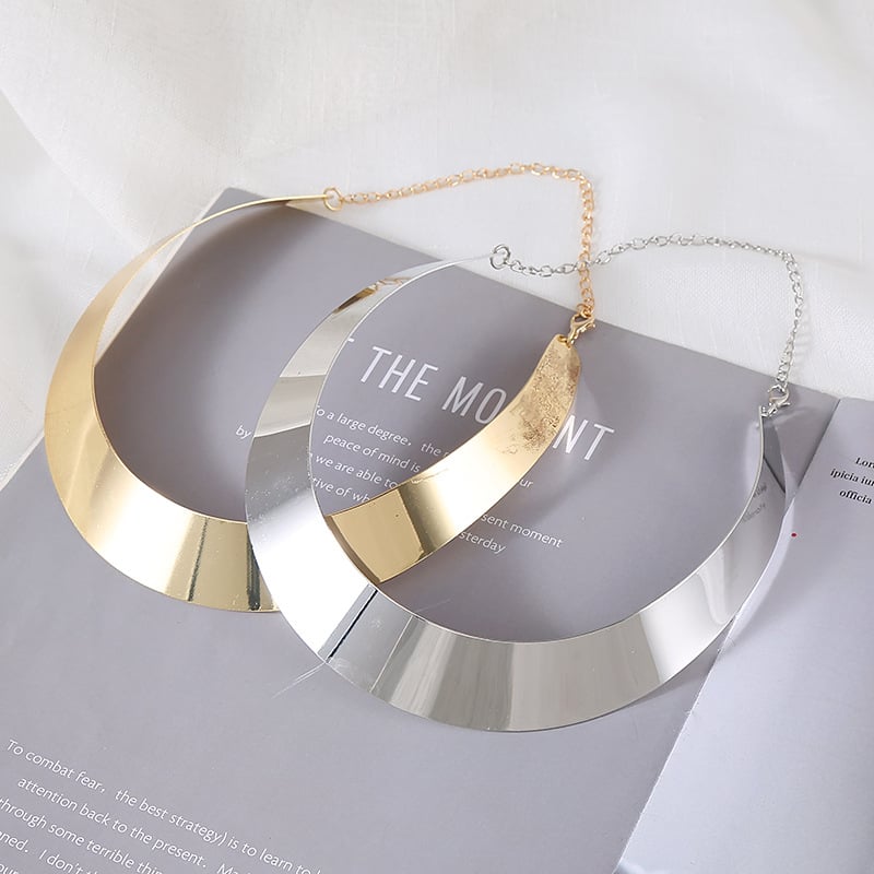 Punk metalni choker ogrlica s geometrijskim retro stilom