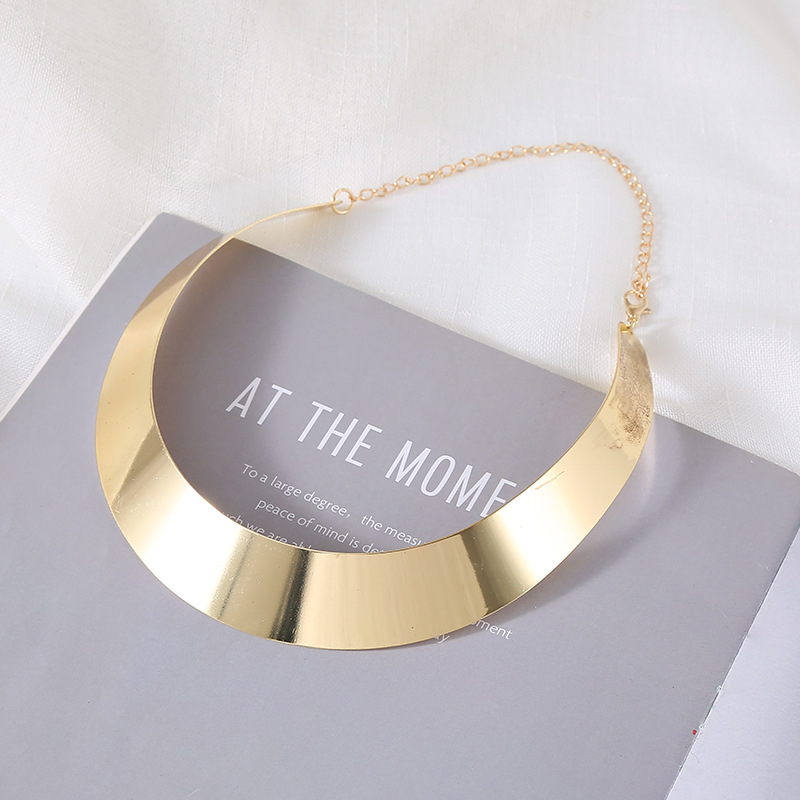 Punk metalni choker ogrlica s geometrijskim retro stilom